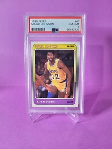 1988-89 Fleer Basketball #67 Magic Johnson Los Angeles Lakers HOF PSA 8 - Picture 1 of 3