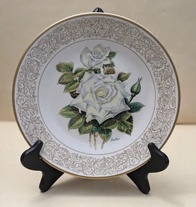 Antike Teller: Vintage Dekoteller - Das weiße Meisterwerk Rose.10"7/8 - Bild 1 von 5