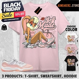 Shirt To Match AJ 11 Low Legend Pink Sneaker Matching Tee Selfmade Girl Lola - Picture 1 of 9
