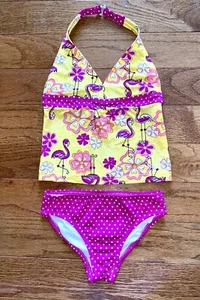 Speedo Girls 2-Piece Tankini Swimsuit Size 8 EUC - Picture 1 of 4