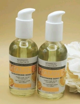 2~Advanced Clinicals Vitamin C Brightening Body Oil 3.8 fl New  - Image 1 of 3