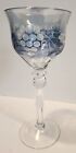 Nachtmann Traube Crystal Wine/Water Goblet, Light Blue Saphire Cut to Clear 8"