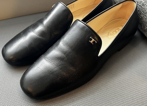 TOD’S Tods scarpe donna ragazza mocassini neri oro taglia T 5 5