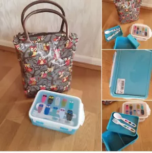 OWL Print Luch bag & Paperchase Owl Lunchbox - Picture 1 of 1