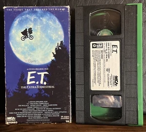 ET VHS ~ Steven Spielberg ~ Rare Green & Black VHS Video Tape ~ 1988 Slipcover - Picture 1 of 4