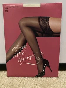 Victoria’s Secret Sexy Little Things Lace Top Stockings White- Size A NEW - Picture 1 of 3