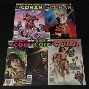 SAVAGE SWORD OF CONAN NEWSSTAND LOT #136,#140-142,#164 MARVEL COMICS 1987-1989 - Picture 1 of 11