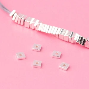 Jewellry 925 Sterling Silver Square Spacer Beads A5120 - Picture 1 of 3