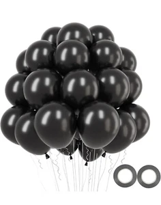 Globo negro de 12 pulgadas 100 un. globos de látex para fiesta de cumpleaños baby shower boda - Imagen 1 de 7