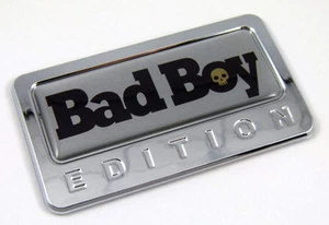 Bad Boy Edition Chrome Emblem with domed decal c/w adhesive Car Auto - Imagen 1 de 2