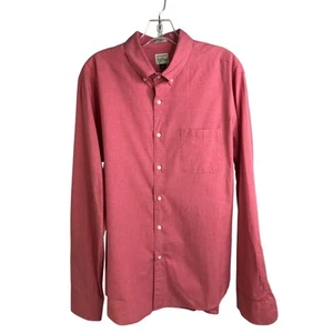 Camisa J.Crew con botones para hombre talla grande roja clara manga larga delgada tela suave - Imagen 1 de 10