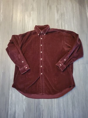 Vintage Polo Ralph Lauren Shirt Mens Size XL Red Velvet Armond Burgundy 90s - Image 1 of 4