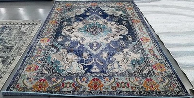 NAVY / LIGHT BLUE 6'-7" x 9'-2" Flaw in Rug, Reduced Price 1172789180 MNC243N-6 - Image 1 of 4