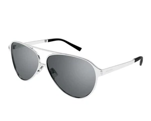 New Saint Laurent SL 734 003 62mm Silver Pilot Sunglasses $545 - Picture 1 of 8