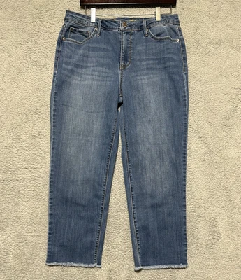 Seven7 Jeans Womens Sz 12 Tower Straight Crop Raw Hem Normcore Cute Trendy - Image 1 of 4