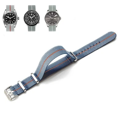 Correa de reloj deportiva elástica tejida de nailon de alta calidad para hombre 18 20 22 mm Foto 1 de 4