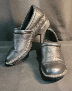 Zuecos sin cordones de cuero negro BOC Born Concept al tobillo para mujer talla 11 M/W BC3632 - Imagen 1 de 8
