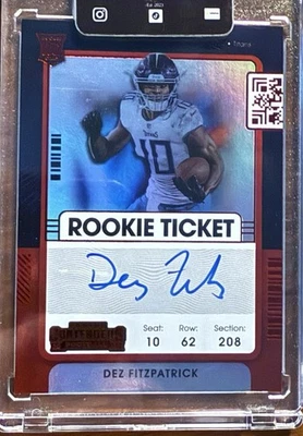 2021 Panini Contenders - Rookie Ticket RPS Dez Fitzpatrick #130 Red Zone Ticket - Image 1 of 2