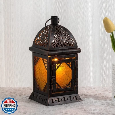DECORKEY Candle Lanterns Decorative Indoor and Outdoor, 12'' Vintage Moroccan - Image 1 of 4
