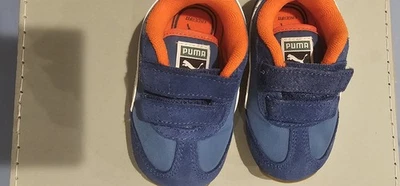 Zapato Tenis Bebé Puma 4C Azul, Naranja, Blanco Foto 1 de 4