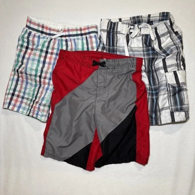 Lote de 3 pares de shorts de natação masculinos Op Okanu Cat Jack 8, 8/10, 10/12 - Imagem 1 de 4