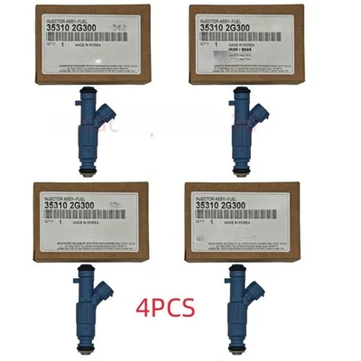 Inyector de combustible 4 piezas 353102G300 para Hyundai Santa Fe Sonata Kia Optima Sorento 2,4 L Foto 1 de 4