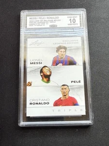 Messi / Pele / Ronaldo 2024 Leaf Legend Triple CCG 10 RC - Picture 1 of 2