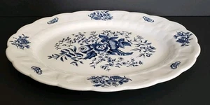 Vtg Booths 18" Peony Blue & White Oval Platter England A8021 Transferware - Picture 1 of 18