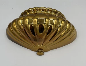 Vintage Home Interior Wall Pocket Hollywood Regency Style Gold Planter Garden X - Picture 1 of 5