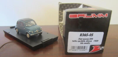 1075. BRUMM R365-05 Fiat nuova 500 tetto apribile 1959 Blu medio/Med blue CLOSED - Immagine 1 di 4