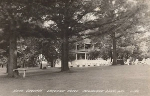Hotel Grounds - Lakeside Hotel - Pewaukee Lake, Wisconsin - Rppc non spedito - Foto 1 di 3
