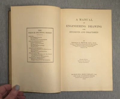 A Manual of Engineering Drawing 1930 Thomas E. French 4th Ed Hardcover Foto 1 de 4