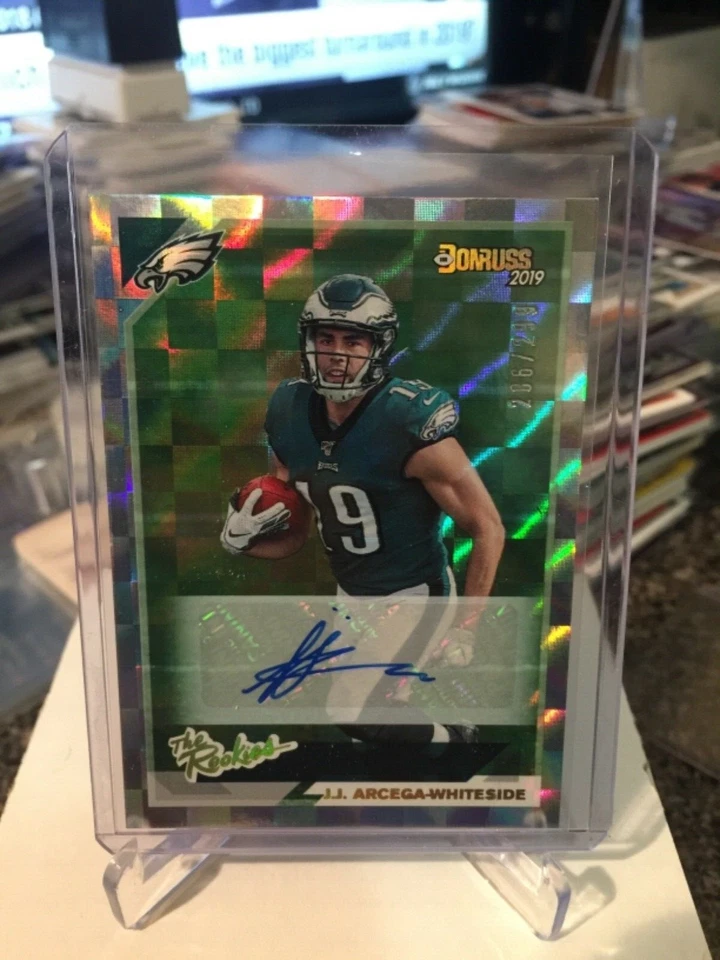 2019 donruss the rookies plaid ref rc auto #d/299 j.j. Arcega whiteside eagles - Image 1 of 1