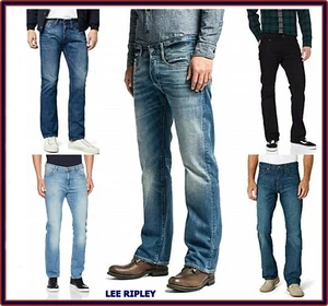 Jeans Lee da Uomo Ripley denim gamba dritta dritti svasati vita bassa w30 31 32 - Foto 1 di 16
