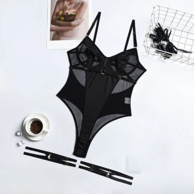 Mujeres Sexy Lencería de Encaje Babydoll Body Leotardo Prendas para dormir Ropa interior Foto 1 de 4