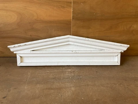 Antique Window Header Pediment Greek Wood and Metal Shabby Vintage Chic 46-22EM Cover