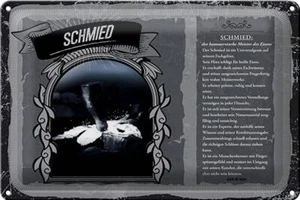 Blechschild Berufe 30x20cm Schmied Eisen Experte Meister Deko Schild tin sign - Picture 1 of 5