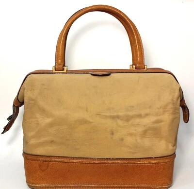 Bolso de mano de lona y cuero GUCCI Boutique Italia de colección raro Foto 1 de 4