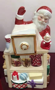 Lenox SANTA COOKIE JAR Holiday Village Musical -JINGLE BELLS Mint In Box - Picture 1 of 8