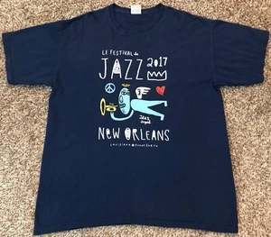 Le Festival Du Jazz New Orleans 2017 Jazz Angel Blue T-Shirt Size XL - Picture 1 of 5