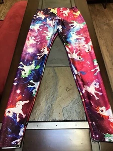 ZARA TEREZ Girls Sz 16 XL Pink Purple Leggings Colorful Unicorns EUC - Picture 1 of 4