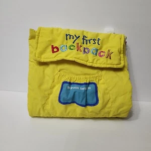 My First Backpack Learning Story Book School Bag Fabric Adjustable Straps Yellow - Imagen 1 de 13