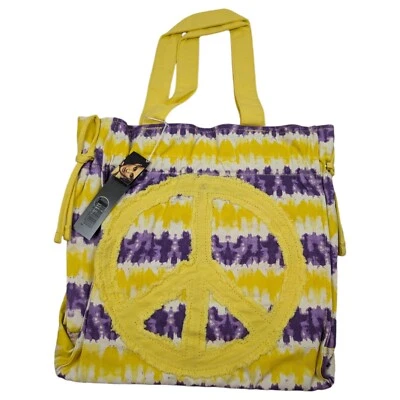 Bolso de Hombro Peace Tie Dye Hippie Love Púrpura y Amarillo Nuevo con Etiquetas Foto 1 de 4