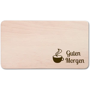 Frühstücksbrett, rechteckig, mit Motiv "Guten Morgen" aus Holz 22 cm - Bild 1 von 1