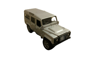 Land Rover Defender 110 Model Silver Car Figure With Missing Tire