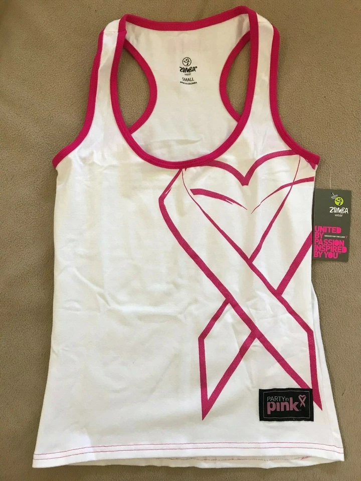 Women Top Zumba S White Grove the Cure Racerback Tank