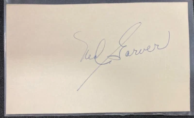 PLAYED 1948-'61! BASEBALL SIGNED 3X5 CARD NED GARVER W/COA JSA AVAILABLE CF - Image 1 of 2