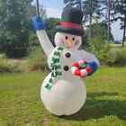 Christmas Gemmy Snowman Lighted Airblown Inflatable with Candy Cane 8 Ft