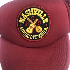 VTG Trucker Hat “NASHVILLE MUSIC CITY USA” Patch Mesh Snapback Adjustable Guitar