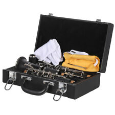 ABS Clarinet Bb Cupronickel Plated Nickel 17  with Cleaning Cloth  Z8Q4